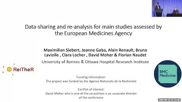 Data Sharing and Reanalysis for Main Studies Assessed by the European Medicines Agency