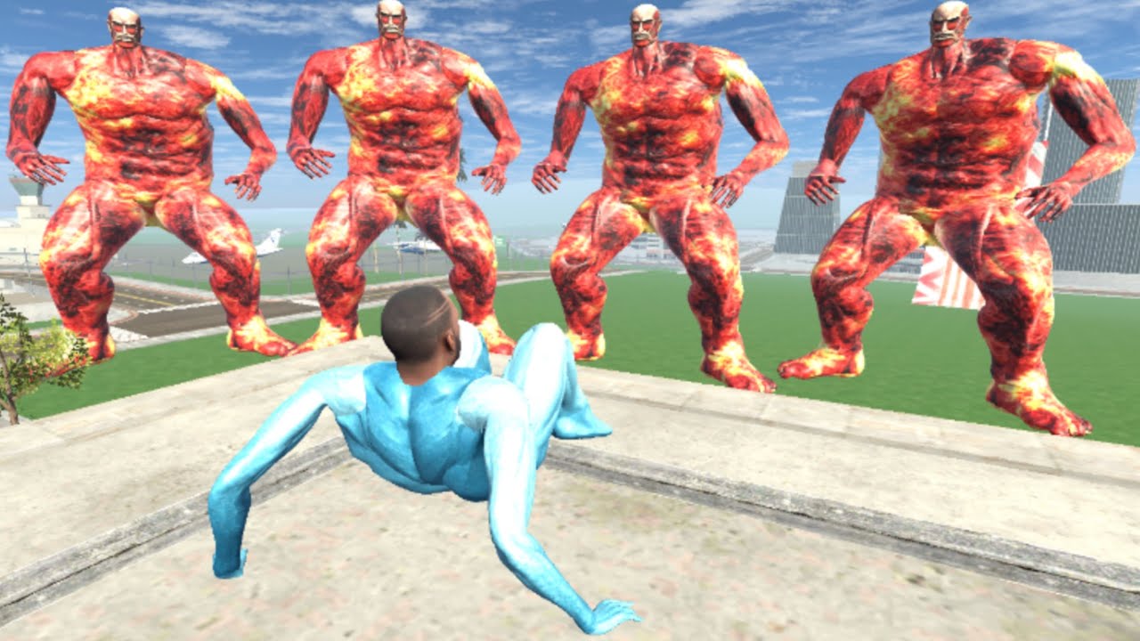 Franklin Ice Titan's Saving His House From Lava Titan's Team - INDIAN BIKES DRIVING 3D