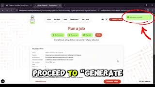 Step by step video guide showing how users go from the Ocean Network dashboard to run acompute job