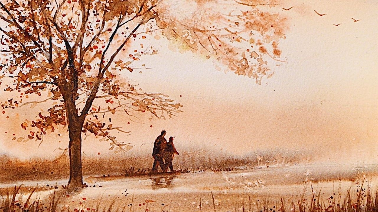 Atmospheric Watercolour Landscape - Using Just 2 COLOURS