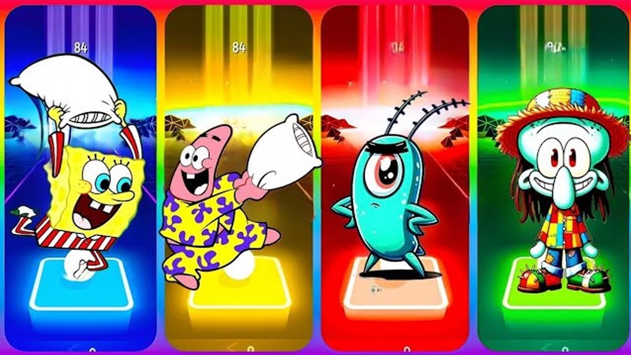 Spongebob Characters Battle💥 Tiles Hop Edm Rush 