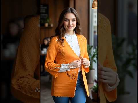 اجمل جاكيت كروشيه بدون حردات بالطريقه السداسية Crocheted Hexagon Cardigan 