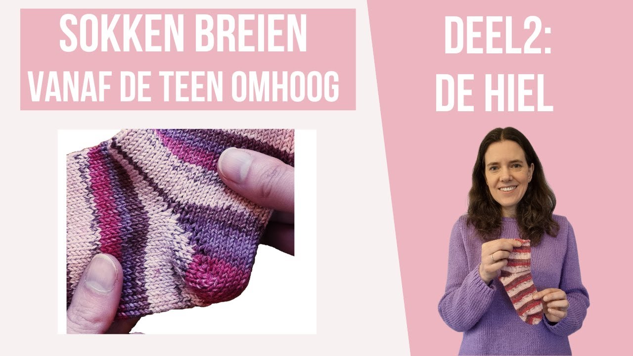 Hiel breien met shadow wrap methode (variant jojohiel zonder gaatjes)