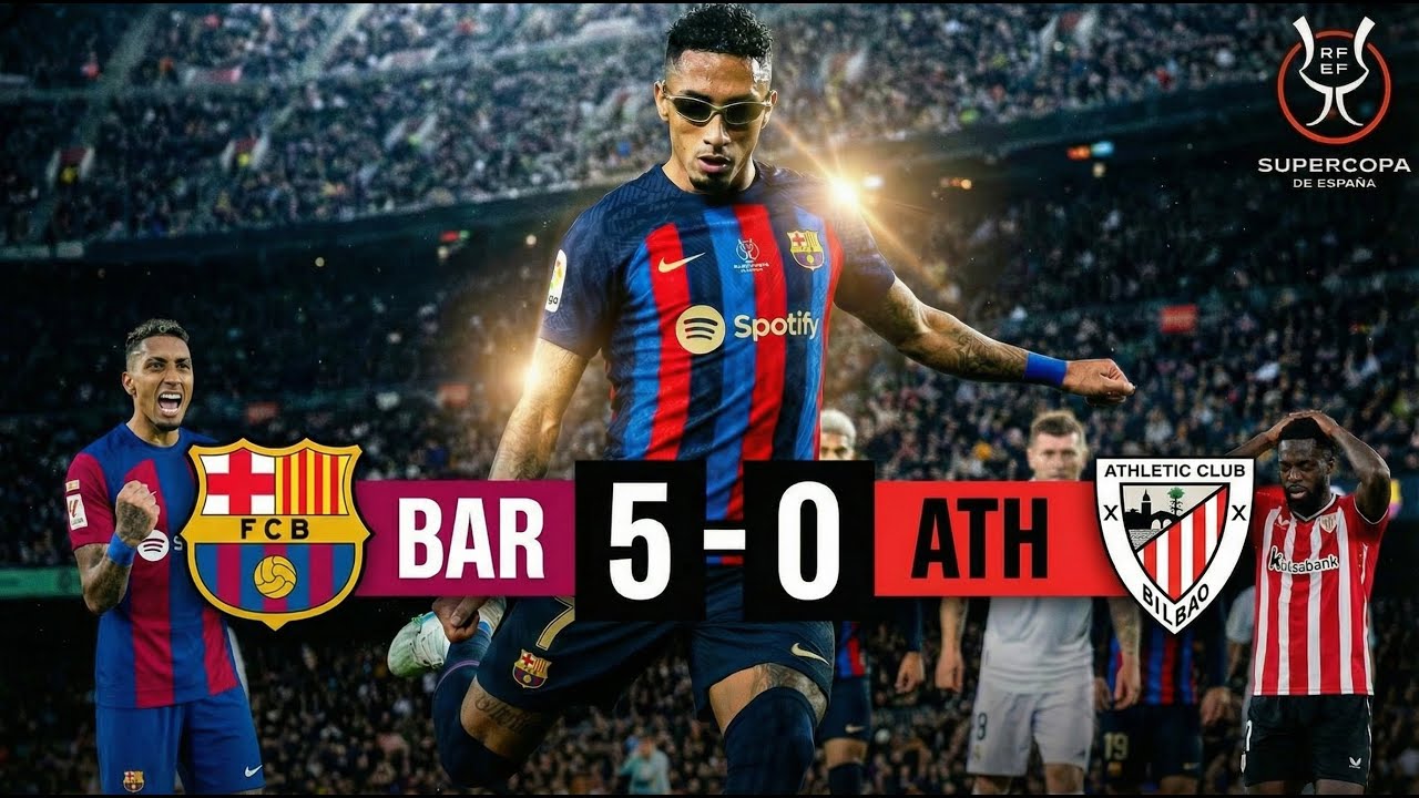 ¡DOMINIO TOTAL! Barcelona 5-0 Athletic Club | Resumen Super Cup