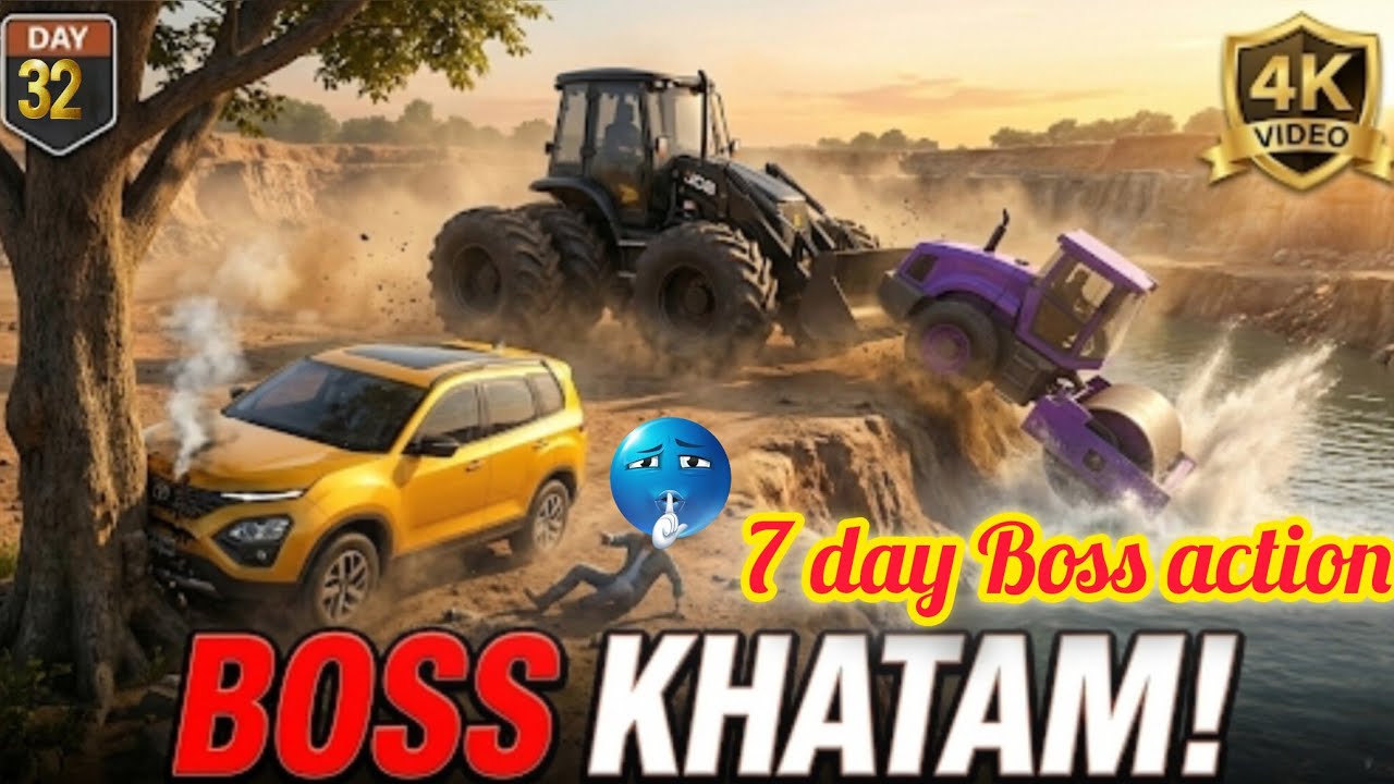 Day 32/75] 📈 Purple Boss KHATAM! 😱 Monster JCB se Road Roller Pani me Feka! 7 day Boss