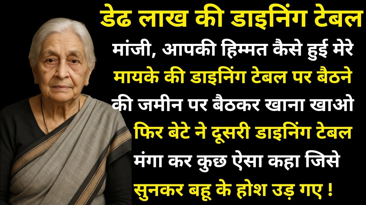 डेढ लाख की डायनिंग टेबल || मांजी मेरी डायनिंग टेबल पर बैठने की हिम्मत कैसे हुई जमीन पर बैठ कर खाओ...