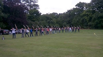 Volley fire during an archery corporate day