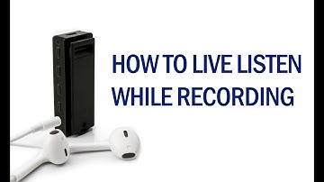 How To Live Listen While Recording on TCTEC-MVR