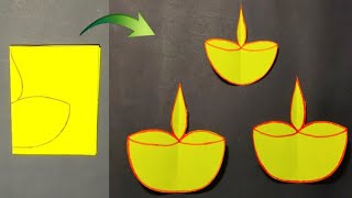 पपर स Diya कस बनए How To Make Easy Paper Diya Diwali Decoration Ideas Paper Diya Cutting