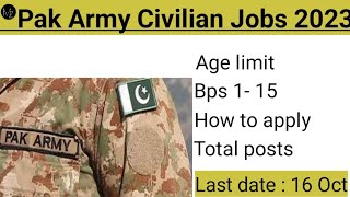 Pakistan Army Civilians jobs 2023|GHQ| 18-33 age limit|male and female apply