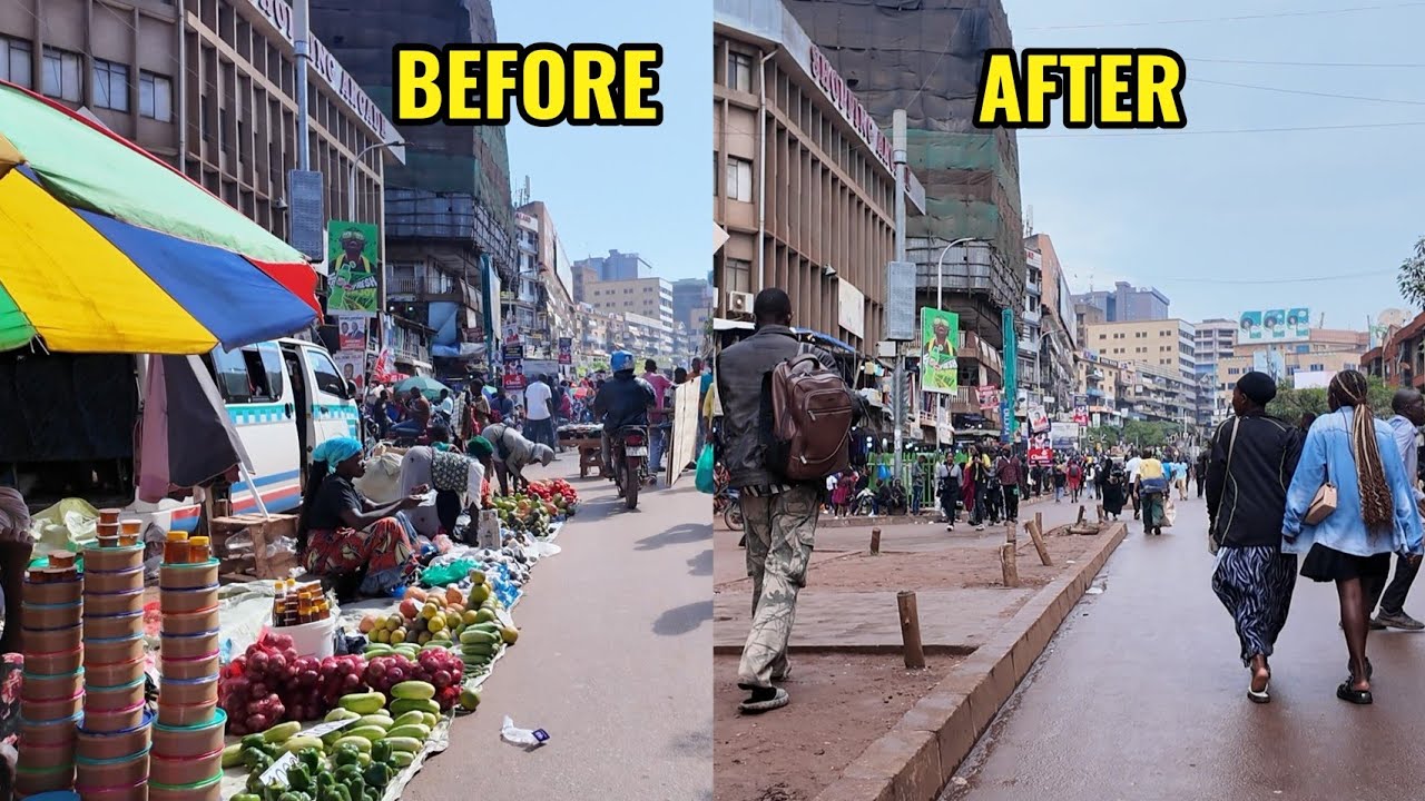 Comparing Kampala Downtown Streets before and after Eviction 