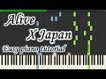 Alive  x japan  very easy and simple piano tutorial synthesia planetcover