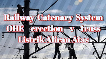 Railway Catenary System | Railway #OHE erection v truss