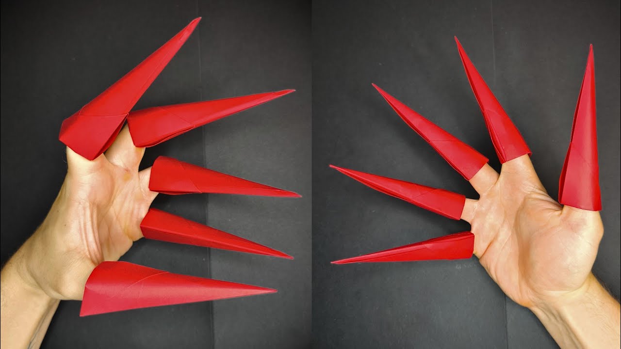 Супер простые бумажные когти | Как легко сделать крутые когти-оригами!