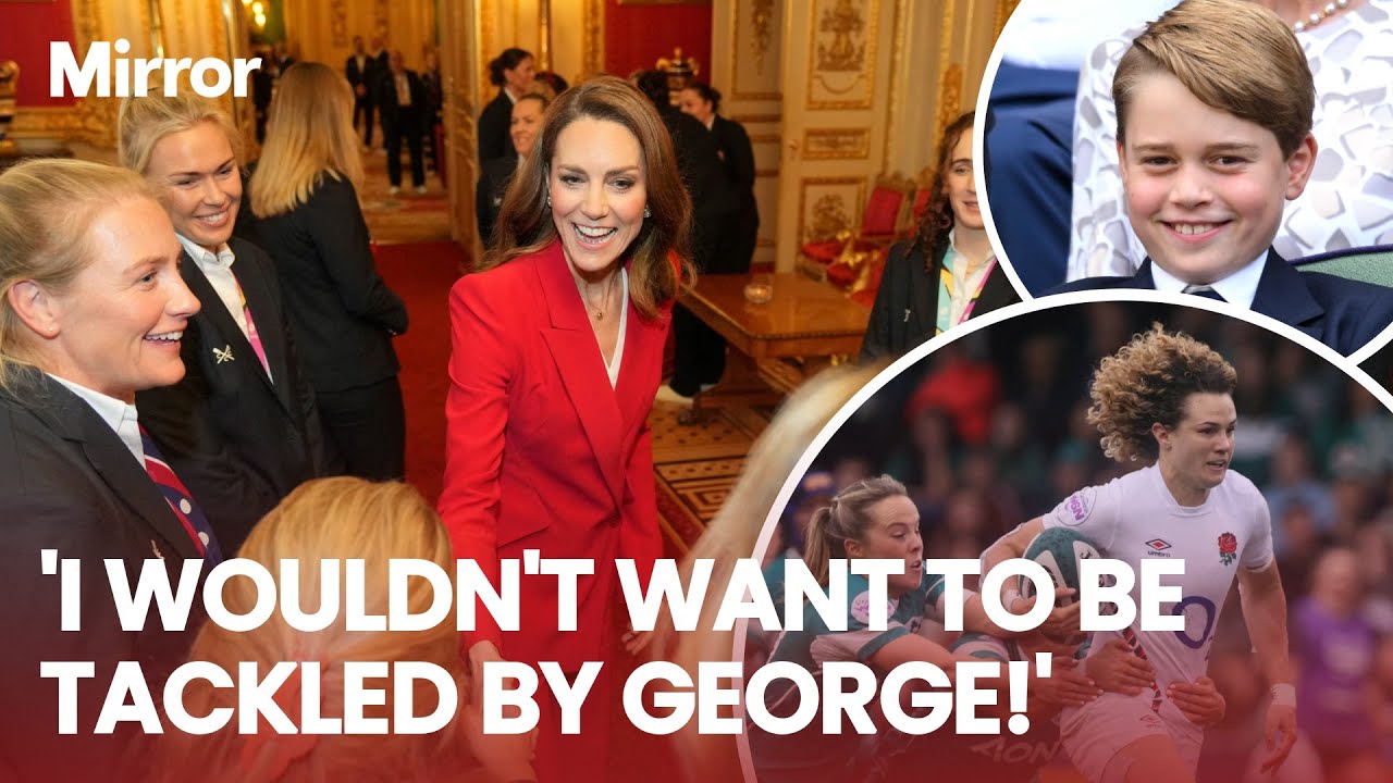 Kate Middleton jokes about Prince George growing up when meeting England Women’s Rugby team