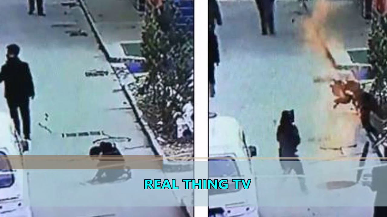 Shocking moment boy blown into the air by an Fire blast sewer - YouTube
