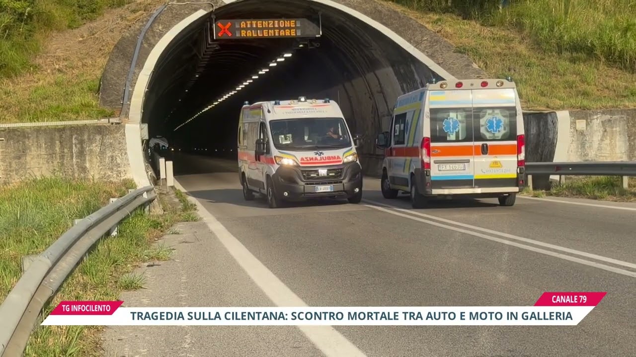 Tragedia sulla Cilentana: scontro mortale tra auto e moto in galleria, traffico in tilt