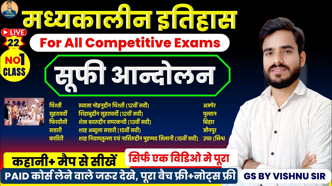 सूफी आन्दोलन | sufi movement in india | sufi saints complete notes | medieval history one shot |