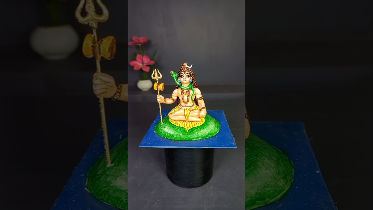 How to Make and Paint a Small Clay Shiva Idol | Complete Process 