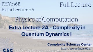 PHY 256B Physics of Computation Extra Lecture 2A - Complexity in QD I (Full Lecture)