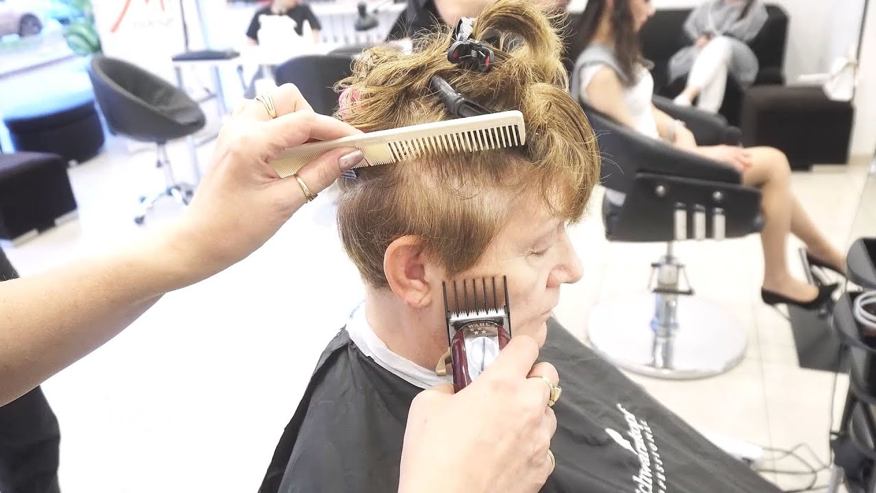 ANTI AGE HAIRCUT OVER 70 - SHORT BLONDE UNDERCUT PIXIE