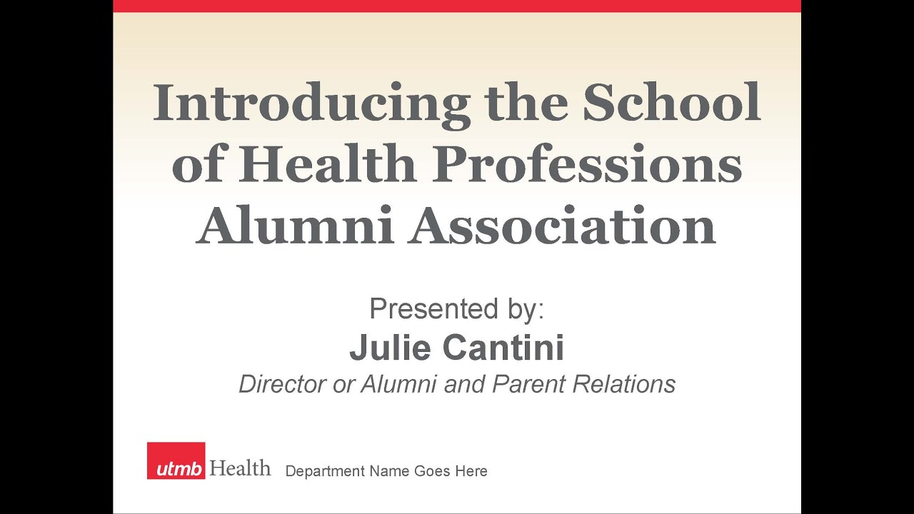 An Introduction to the School of Health Professions Alumni Association