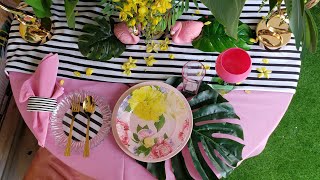 Tropical Tablescape | Flimingo Tablescape| Summer Tropical Vibes 2020 |