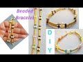 DIY Simple and Easy to make Pretty Beaded Bracelet for Beginners  / Pulsera / Braccialetto /   #224