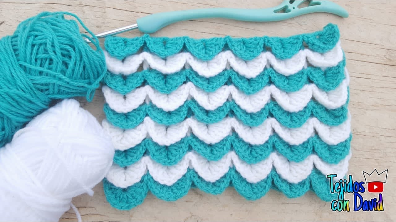 Punto cocodrilo en vertical tejido a crochet paso a paso