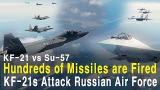 Russian Fighters Attack the South Korean Air Force - Military Simulation Su-57 vs KF-21 screenshot 4