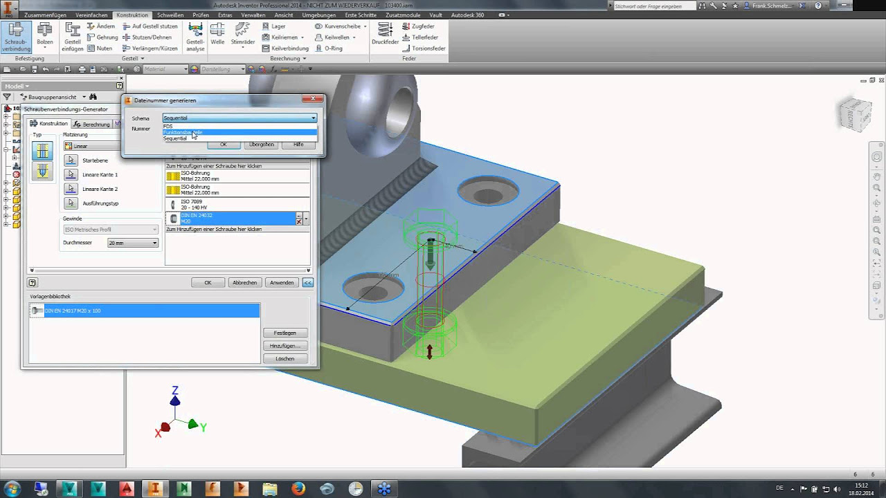 Update Online Workshop ≡ Autodesk Inventor KonstruktionTeil 1 - Befestigung