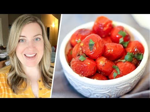 Roasted Cherry Tomatoes with Garlic (5 minute recipe!)