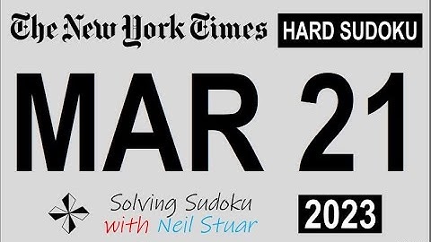 NYT HARD SUDOKU March 21, 2023
