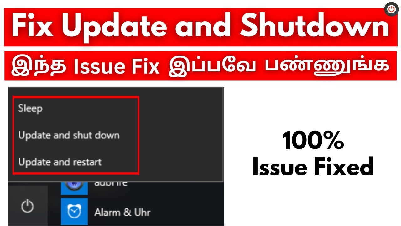 How to Fix Update and Shutdown Windows 10 Problems - Tamil - YouTube