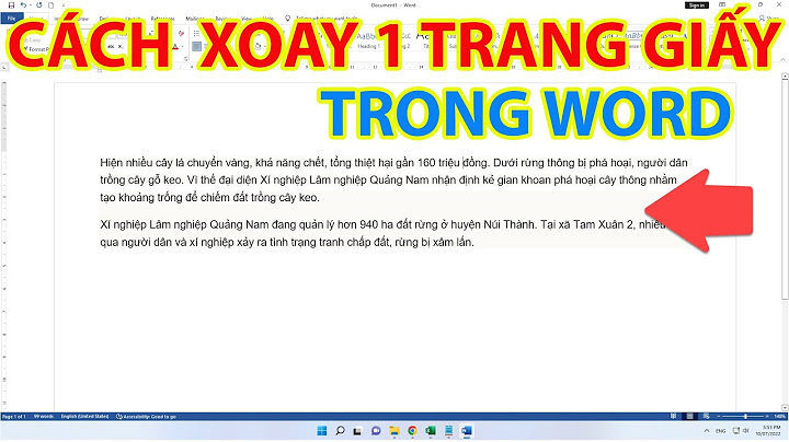 Cho trang giấy trong 1 văn bản nằm ngang