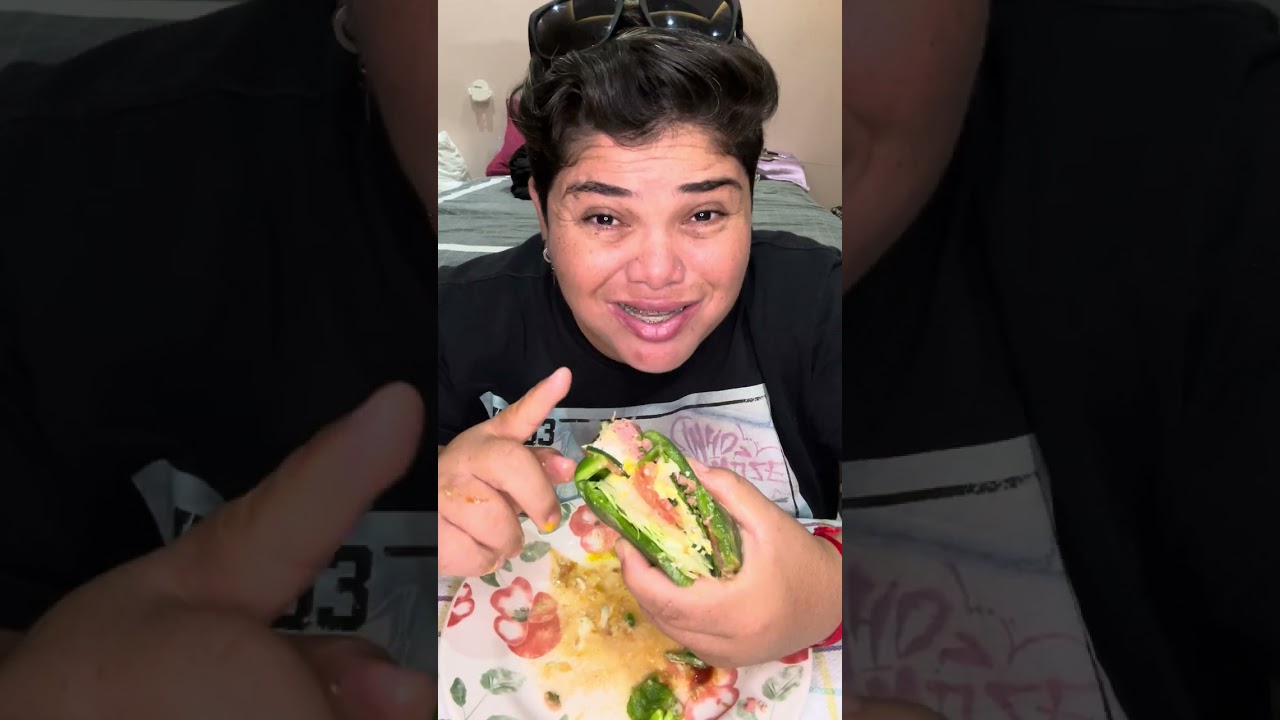 #COMENDO COM A POLY|sanduiche de pimentão verde 🫑 amei