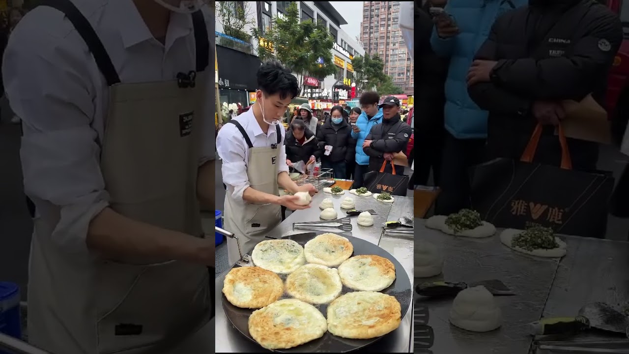0葱油饼 #夜市 #夜市小吃 #美食 02-20-1 #streetfood #麻辣烫 #夜市小吃 #麻辣烫 #夜市小吃 #food