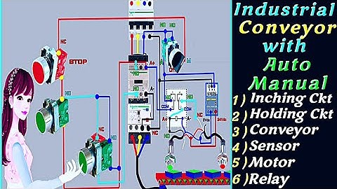 Sensor connection with conveyor in Auto Manual using Relay Connection #AllGyanElectrical