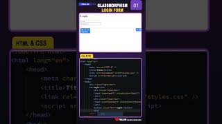 Part_01 HTML + CSS Tutorial Glasssmorphism Design Login Form