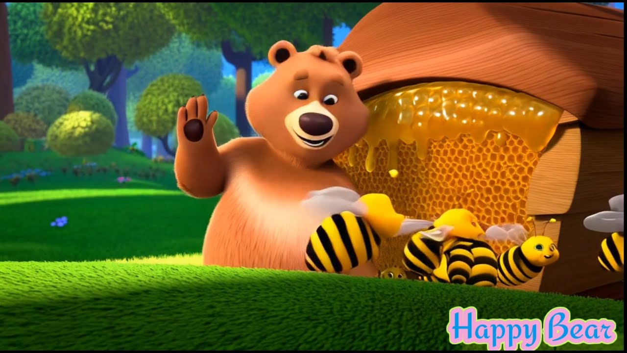 Rhymes World | Rhymes in English | Happy Bear | Little Bear | Animated Bear | Kid song | Funy Animal
