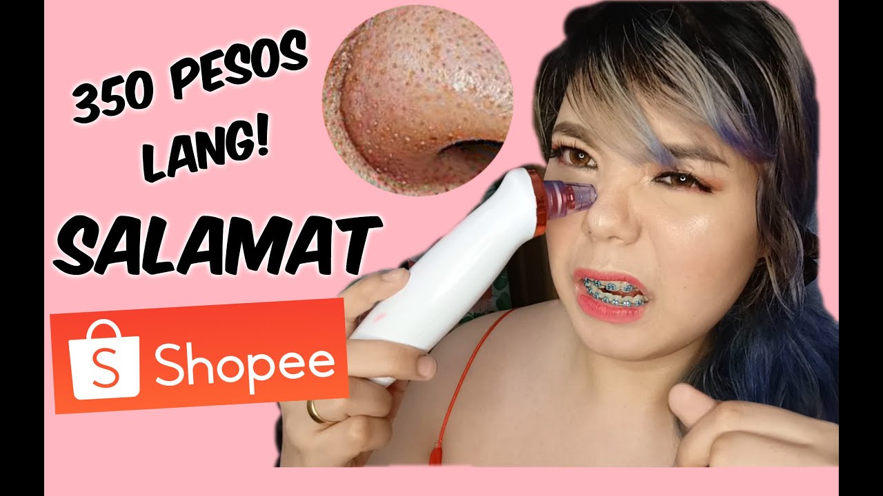 SHOPEE PORE VACUUM BLACKHEADS CLEANER REVIEW AND DEMO YouTube