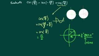 *How to Evaluate Trig Functions: csc, sec and cosine