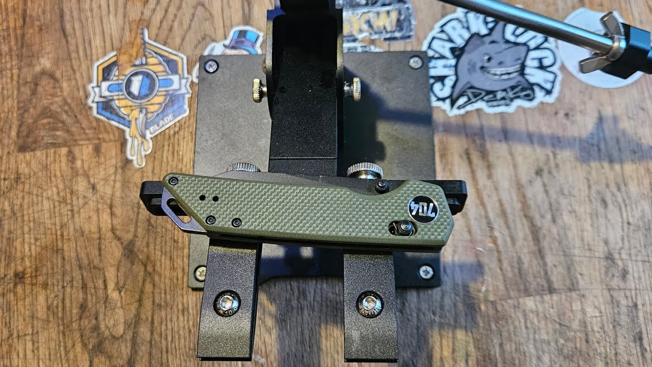 Обзор точилки для ножей PMMJ с фиксированным углом заточки: заточка ножа 704 Gear Hornet из стали...