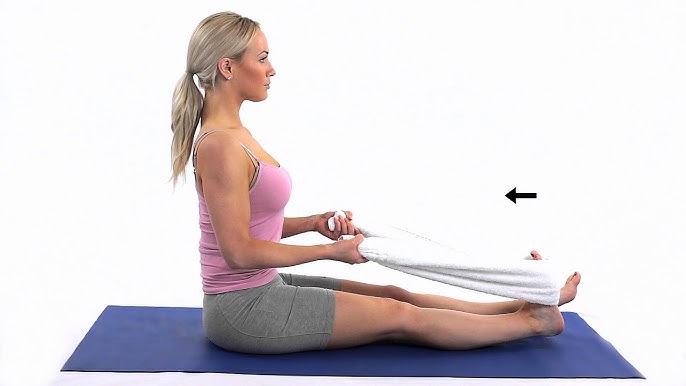 Dorsiflexion stretch with towel - YouTube