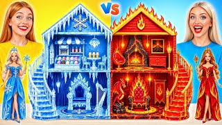 We Build Amazing Doll House Hot vs Cold Challenge | Creative Decoration Hacks by Multi DO Girls