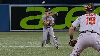 BAL@TOR: Lombardozzi makes slick stop at second base