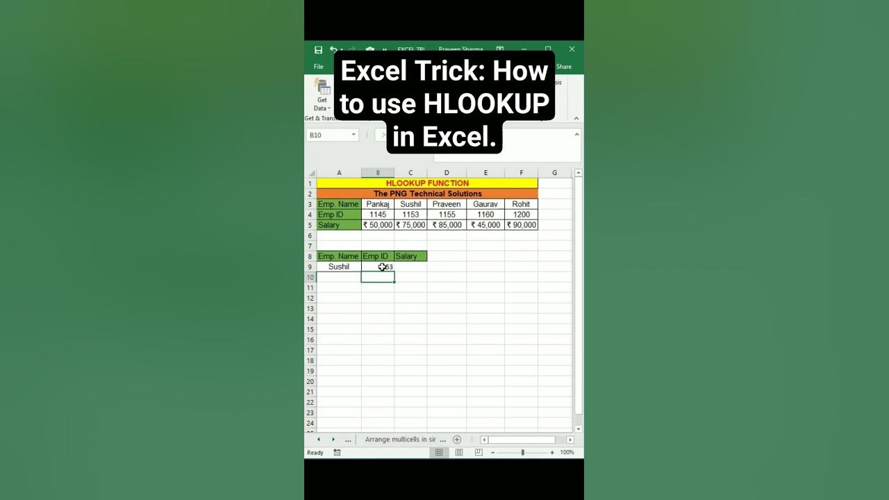Excel trick how to use hlookup in excel youtube