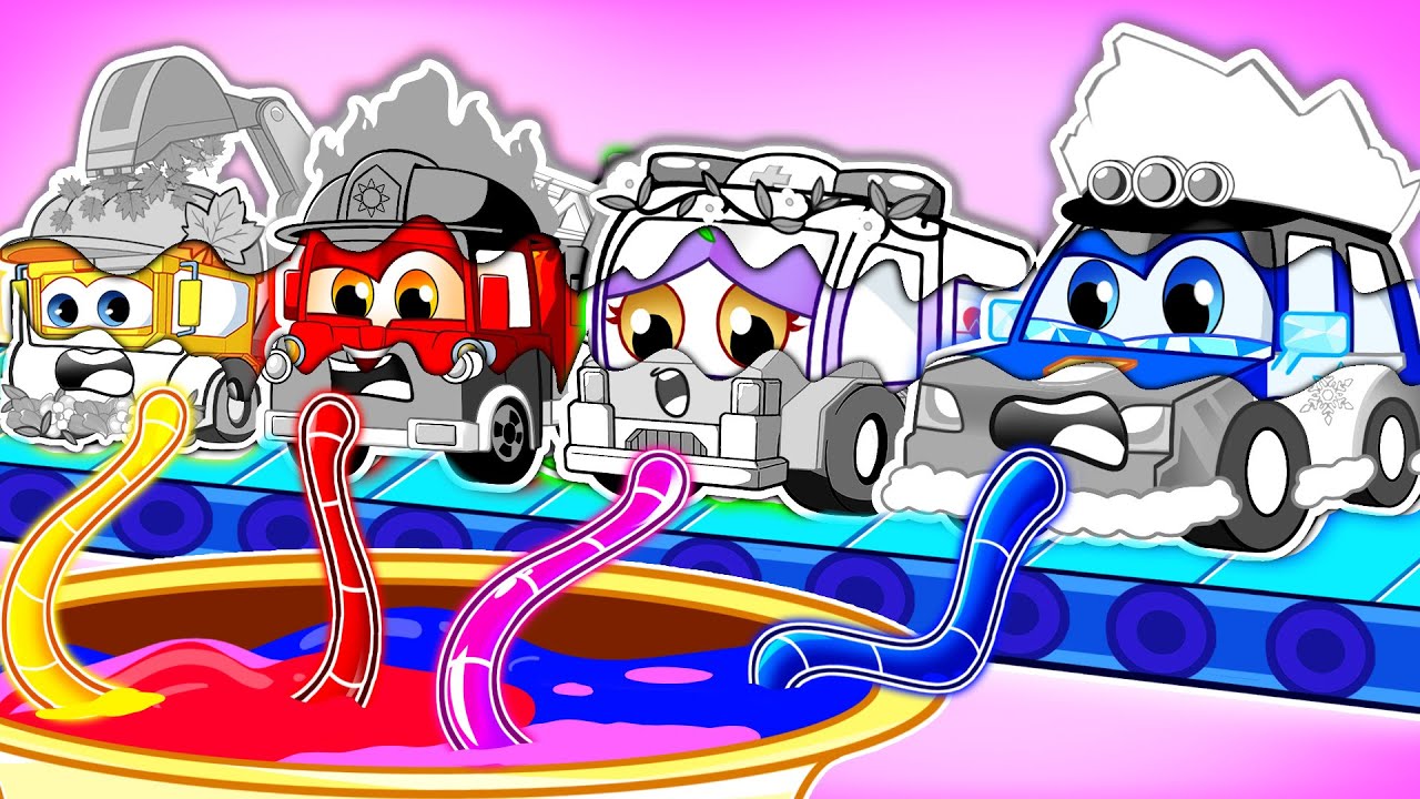 구조 차량 5대의 색이 바래졌다 🚗🌈Colors Song  어린이 음악 | RoboSquad