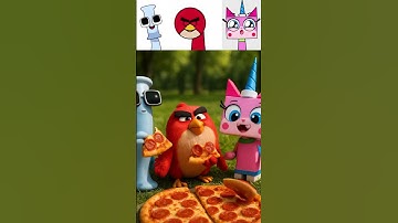 Sprunki OC: I  Alphabet Lore) Vs Emoji 52 Vs Unikitty All Characters are eating pizza #sprunki#