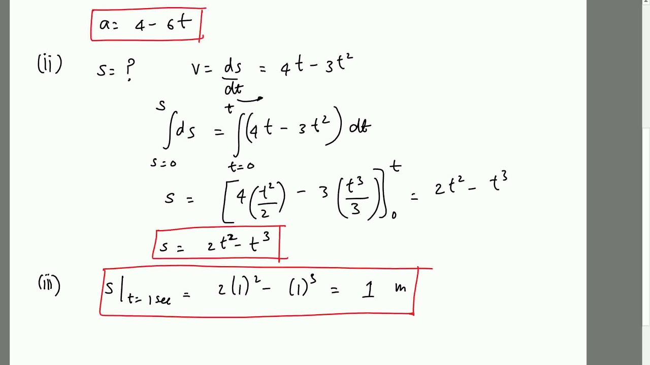 12.2 Rectilinear kinematics: Continuous Motion (Fall 2018)
